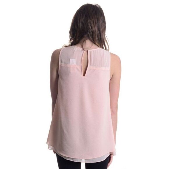 Cooper And Ella Pink Chiffon Sleeveless Top Sz XS - Picture 2 of 2